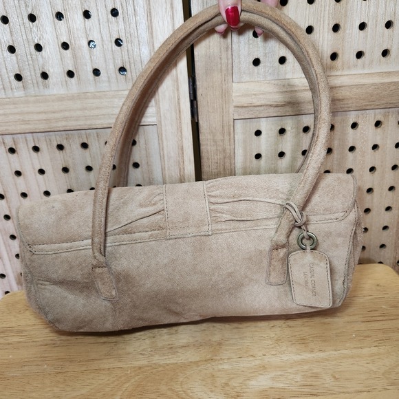 Casual Corner suede leather Purse Bag Soft‎ Camel Color Shoulder Classic - Picture 4 of 15